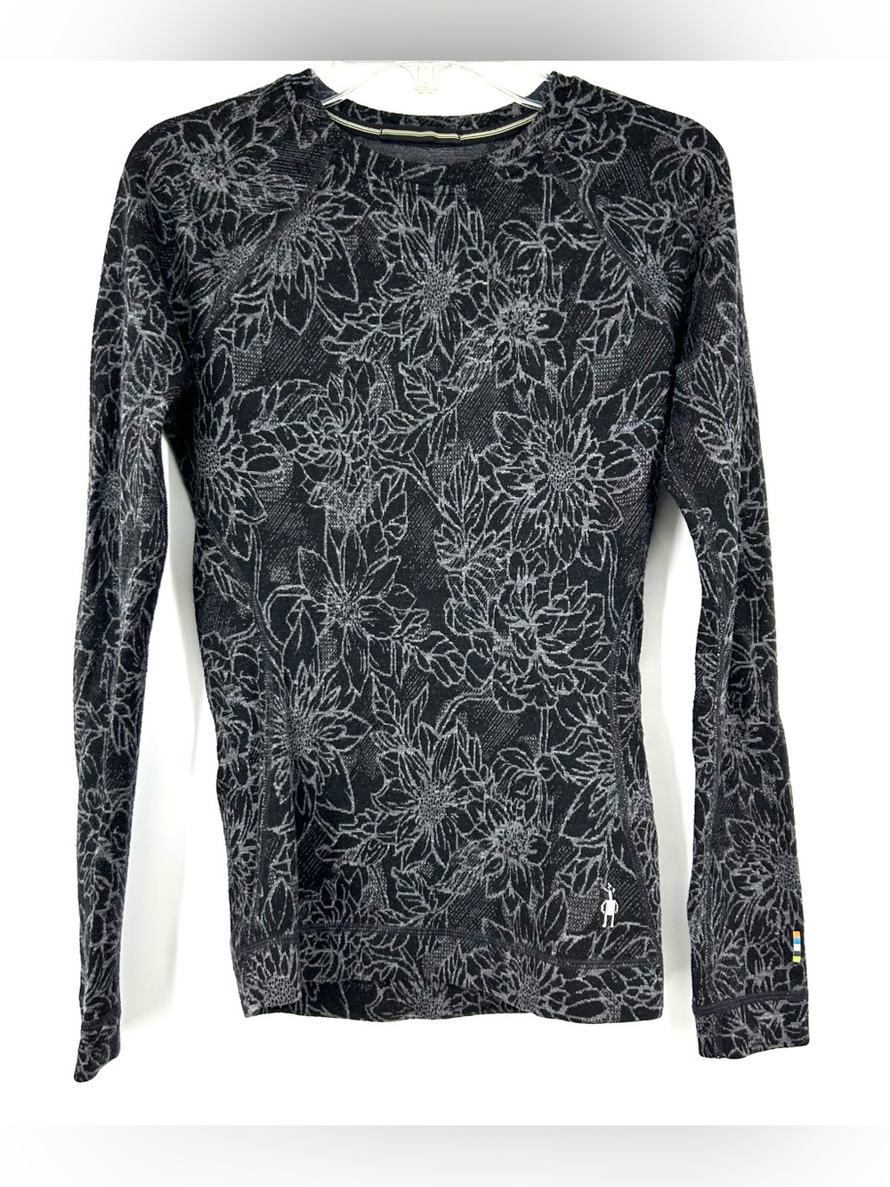 Smartwool Merino 250 Base Layer Top Long Sleeve Black Floral